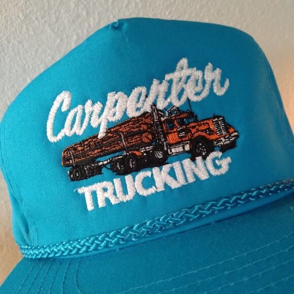 Vintage Carpenter Trucking Logging Rope Trucker Hat - Picture 2 of 12
